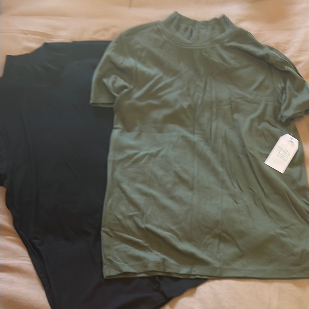 Green and Black Mock Neck Tees Bundle